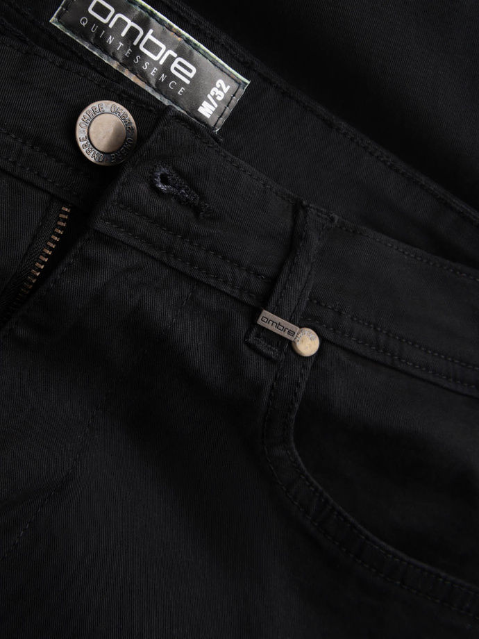 Męskie spodnie chino o dopasowanym kroju  - czarne V1 OM-PACP-0151