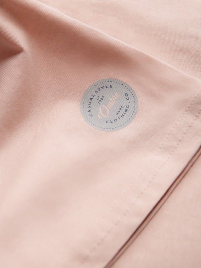 Men's printed cotton t-shirt - light pink V3 S1752