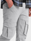Men's JOGGERY pants with cargo pockets - gray V2 P886