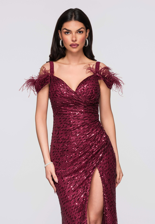 Evening dress LA-OM-DLR281 - burgundy