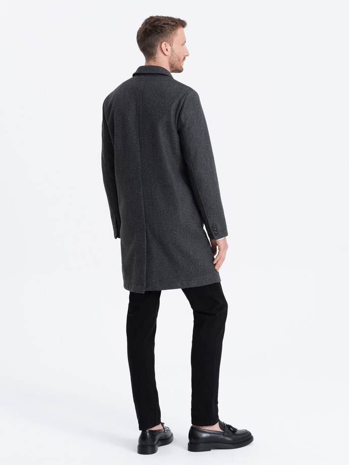 Men's lightweight single-breasted coat - graphite V5 OM-COWC-0104