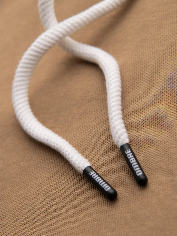 Men's BASIC kangaroo hooded sweatshirt - brown V2 B1674