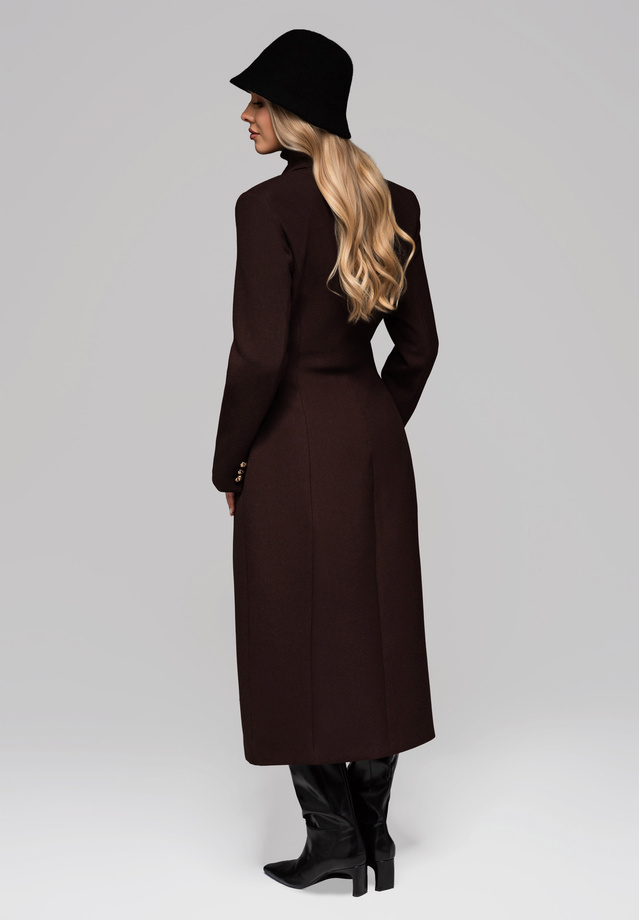 Women's waist coat with gold buttons LARICA OW-COLC-0103 v2 - brown