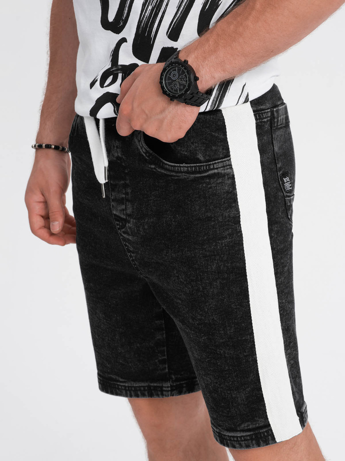 Men's denim shorts - black W363