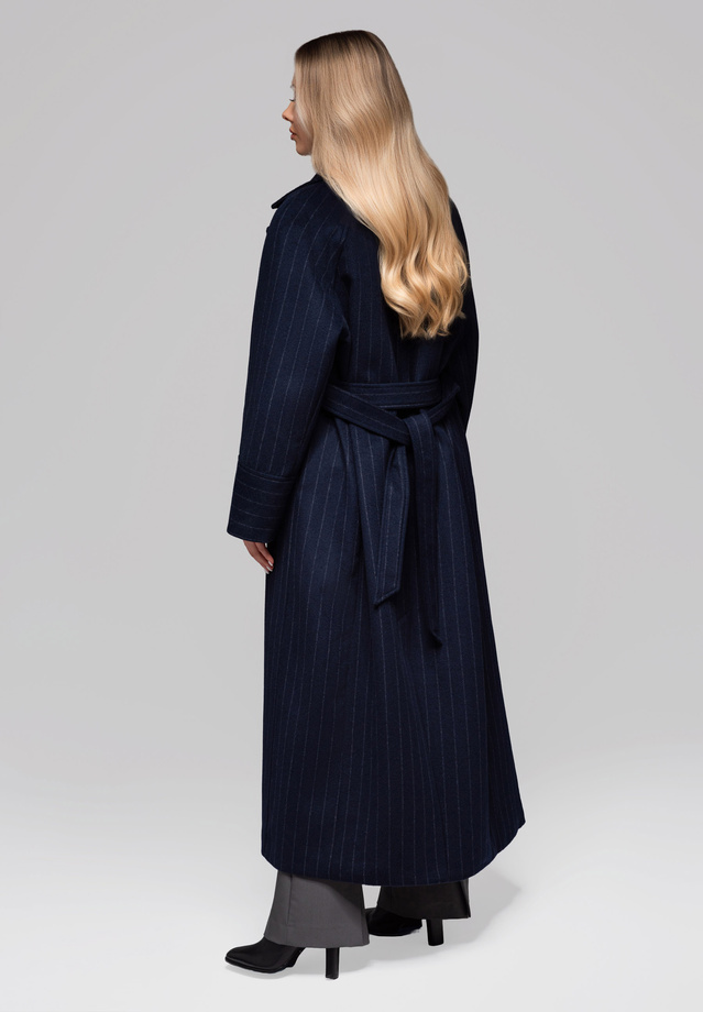 Women's striped bathrobe coat LARICA OW-COLC-0105 v1 - navy blue