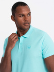 Men's BASIC single color pique knit polo shirt - mint V18 OM-POBS-0100
