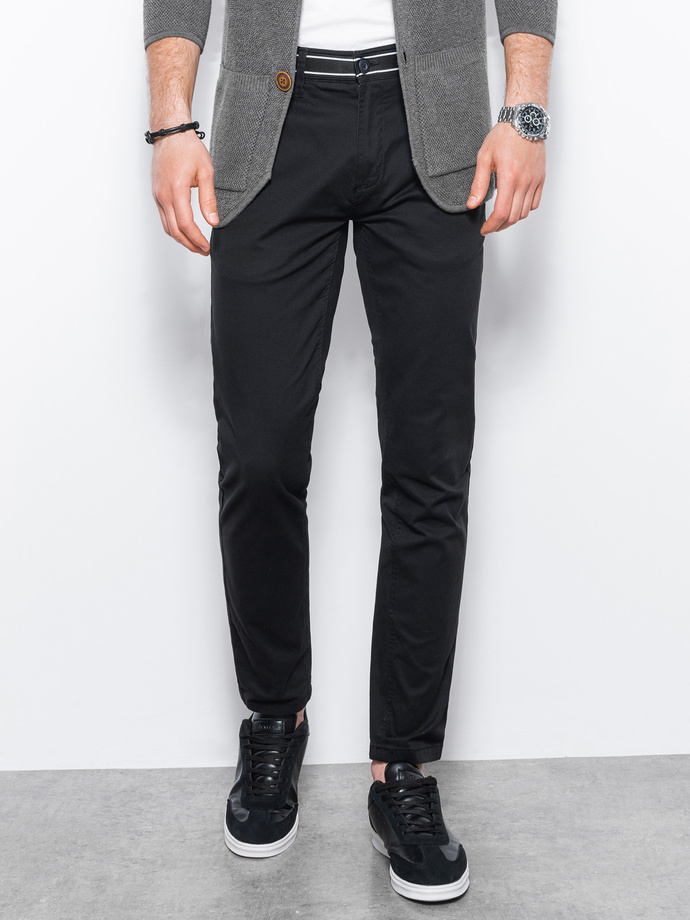 Men's pants chinos - black P156