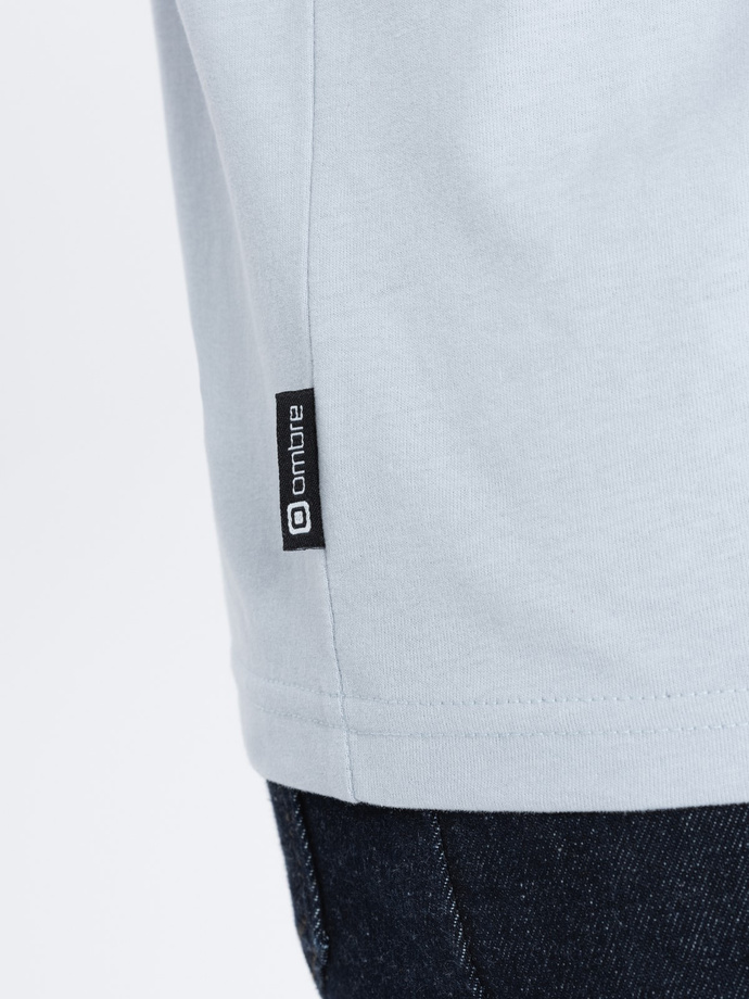 Men's cotton t-shirt with pocket - blue V9 S1743