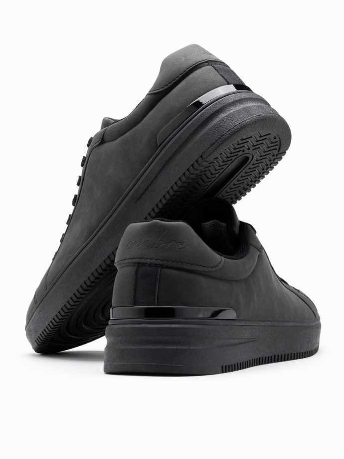 Casual uniform men's eco nubuck shoes - black V4 OM-FOCS-0151