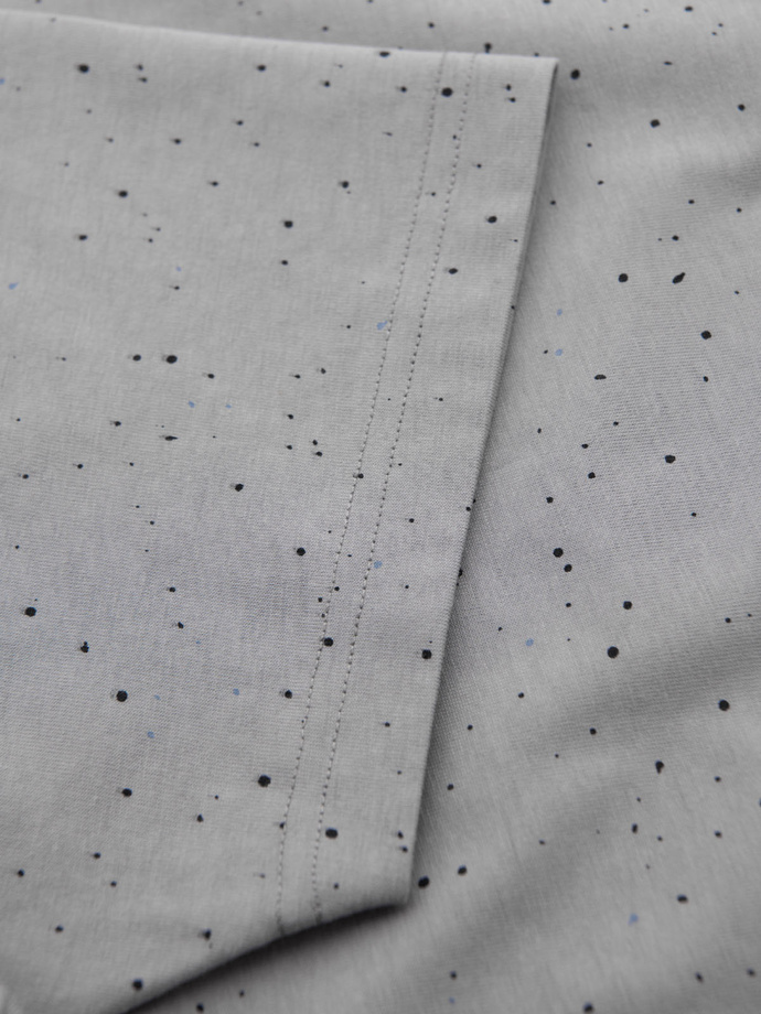 Men's printed cotton T-shirt with round neckline - light grey V8 OM-TSFP-0186
