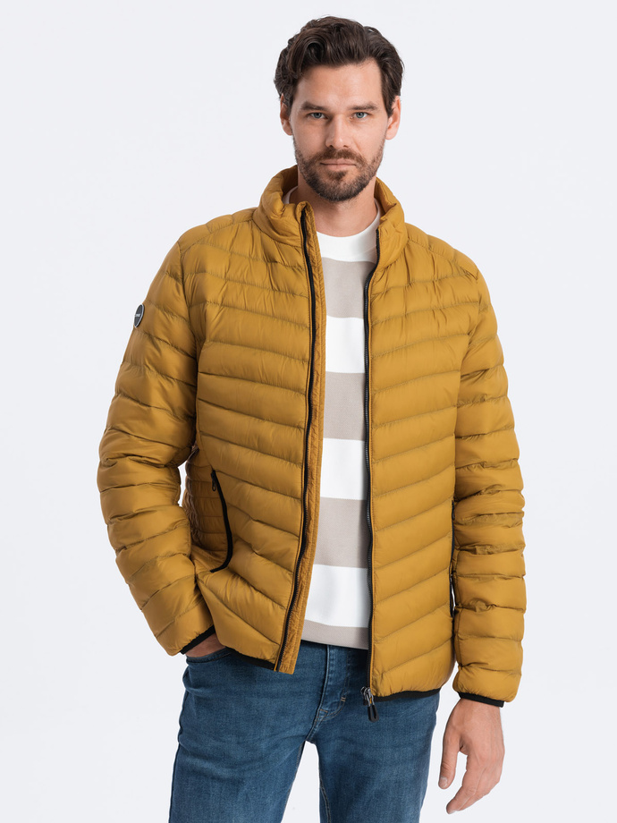 Men's quilted jacket - mustard V3 C528