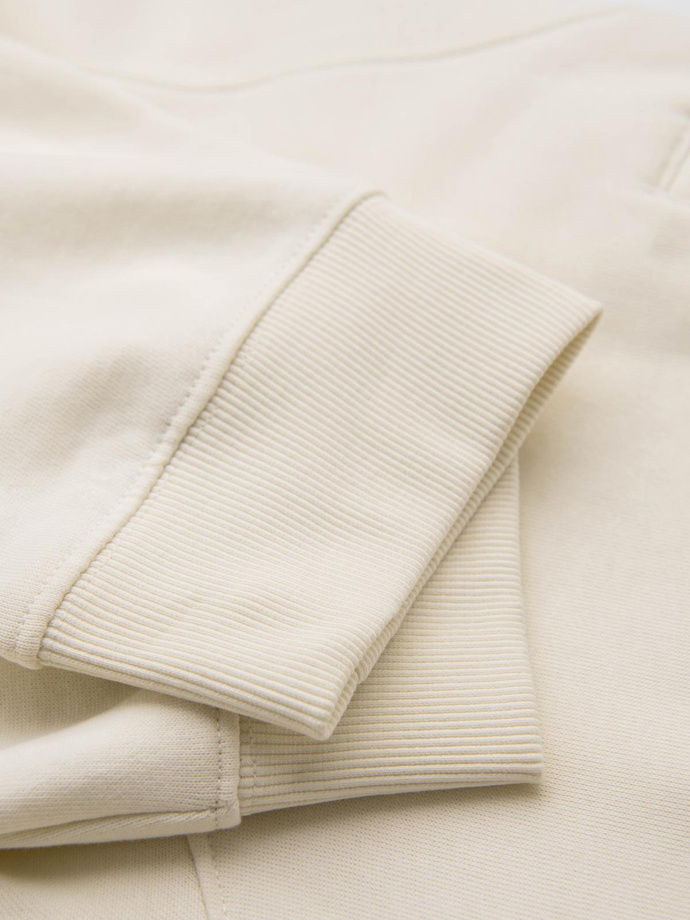 Męskie spodnie dresowe typu jogger - kremowe V11 OM-PABS-0173