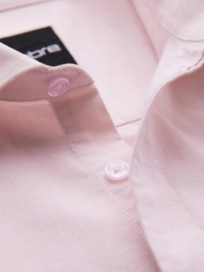 Cotton pastel men's oxford shirt - light pink V1 OM-SHOS-0183