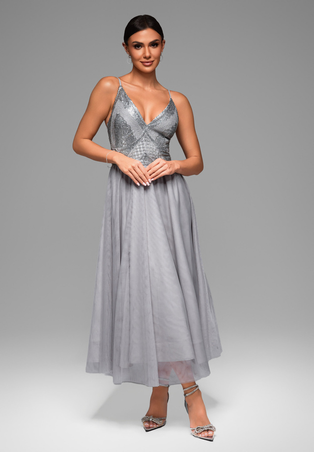 Evening dress LA-OM-DLR075 grey