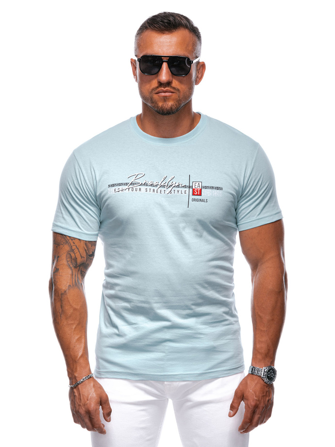 Men's printed t-shirt S2011 - light blue