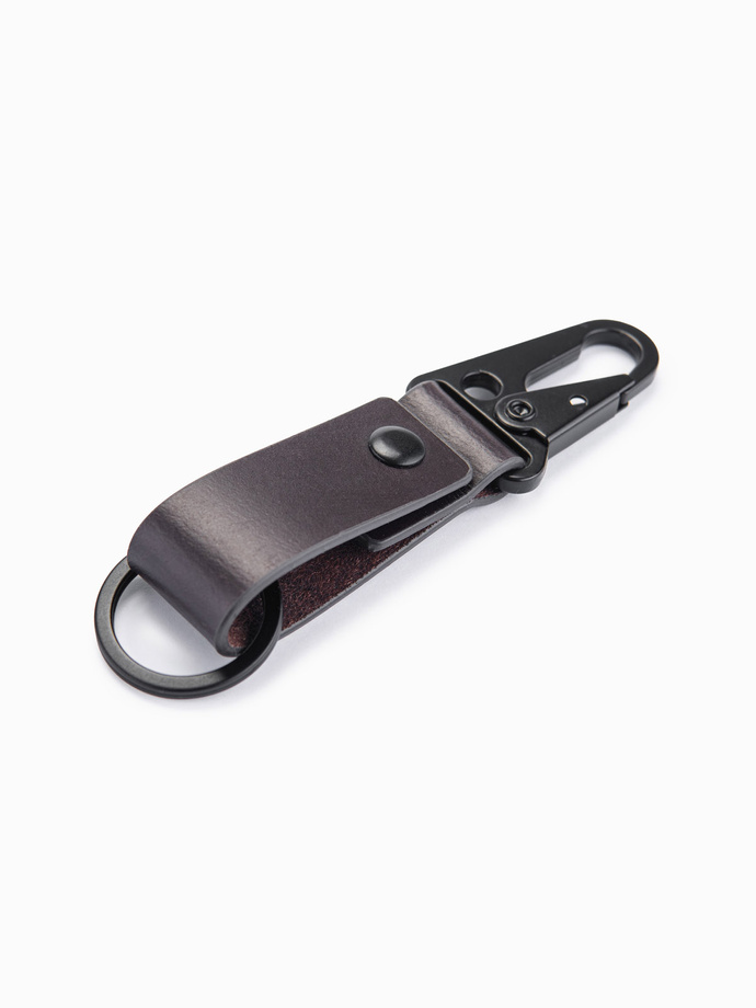 Men's key ring with snap hook - black V1 OU-ACKC-0100