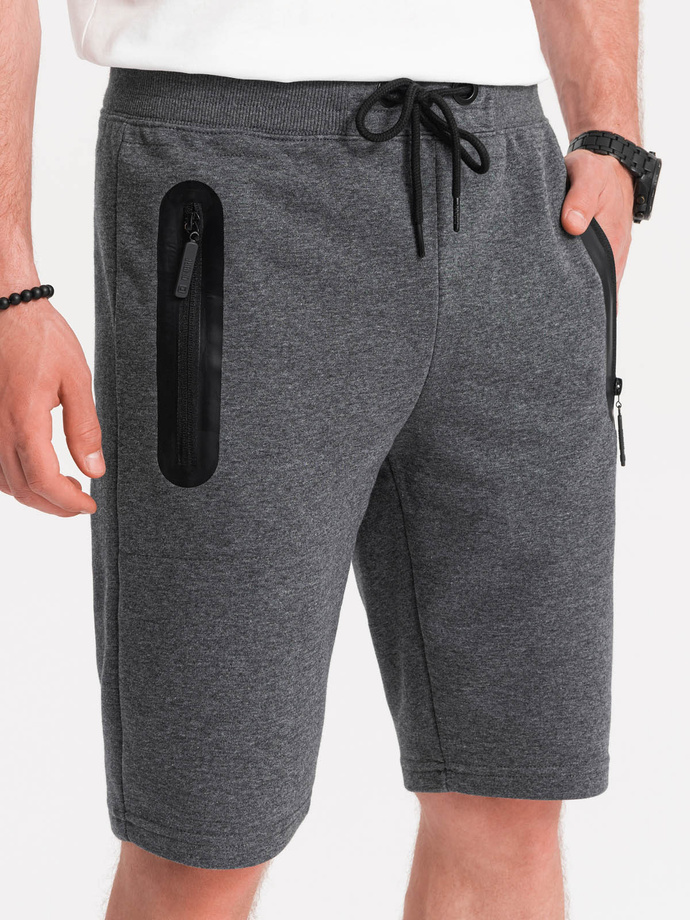 Men's sweatshorts - grey melange V5 W239