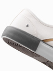Classic men's sneakers with rivets - white V3 OM-FOTL-0147