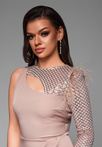 LA-OM-DLR083 Regular Fit raspberry evening dress
