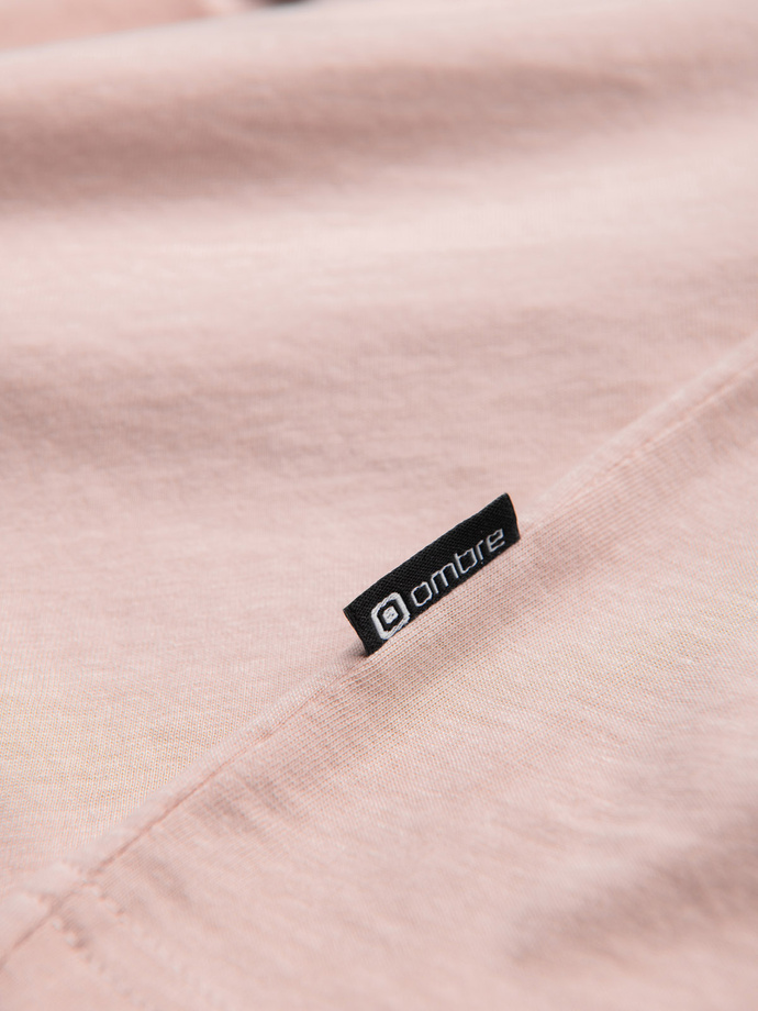 Męski t-shirt bawełniany z nadrukiem California - różowy V2 OM-TSPT-0128