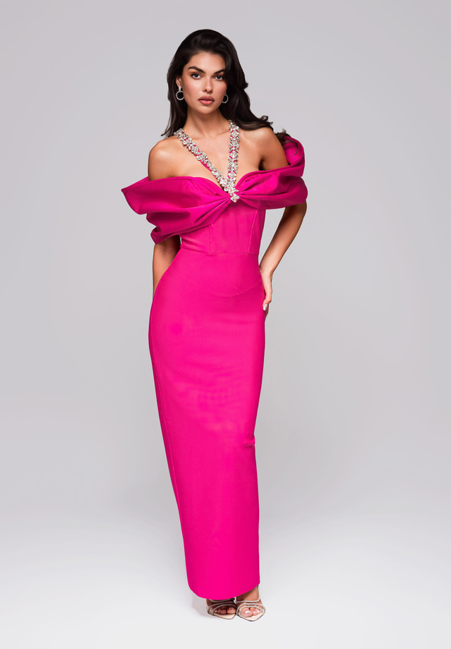 Evening dress LA-OM-DLR256 - fuchsia
