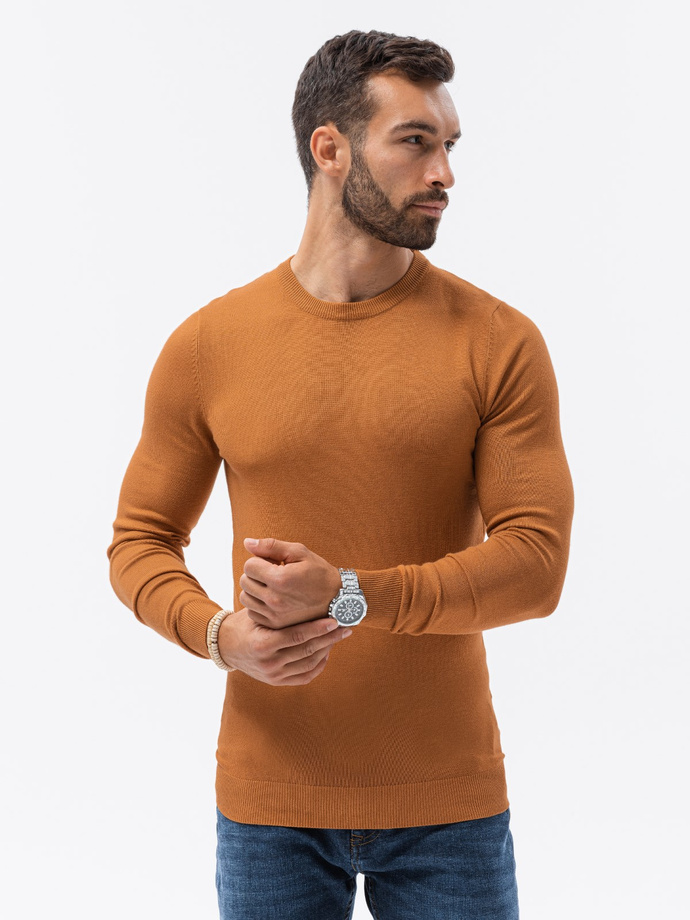 Elegancki sweter męski - camel V12 E177