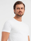 BASIC men's cotton t-shirt set with round neckline - black/white/ navy V1 OM-TSBS-0232