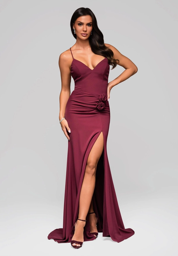 Evening dress LA-OM-DLR208 - burgundy