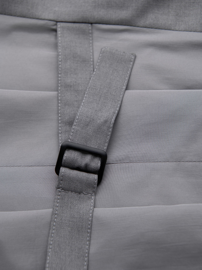 Fitted men's vest with rayon and marbled buttons - grey V3 OM-BLZV-0112