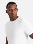 Set of men's t-shirts with round neckline - white V4 Z101