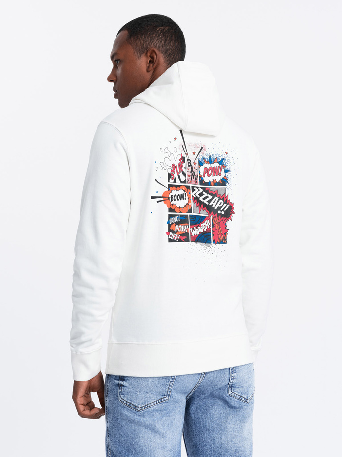 Men's hooded sweatshirt - ecru B1357