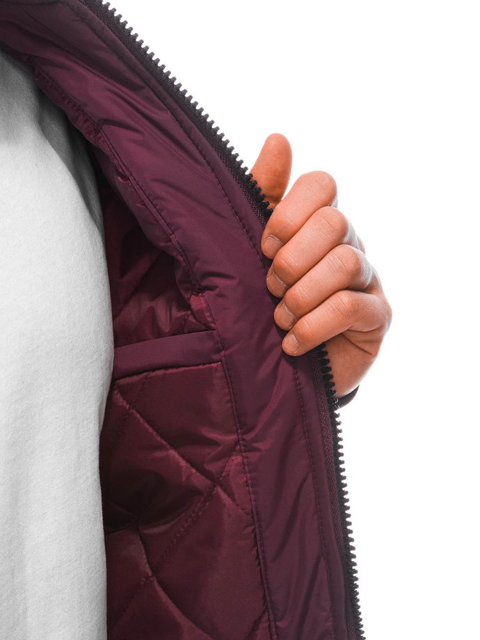 Men's mid-season jacket C532 - dark red