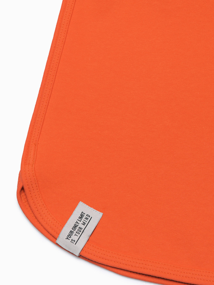 Szorty męskie dresowe wykończone lamówka - pomarańczowe V5 W360