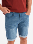 Men's denim shorts with rolled up leg - blue V2 OM-SRDS-0164