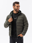 Men's winter quilted jacket - khaki C451