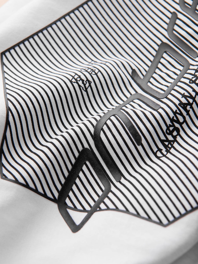 Men's printed cotton t-shirt - white V1 S1753