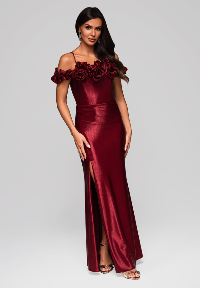 Evening dress LA-OM-DLR213 - burgundy