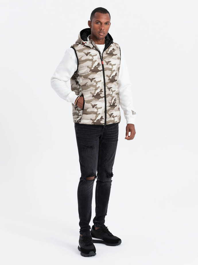 Men's quilted vest - brown moro V53