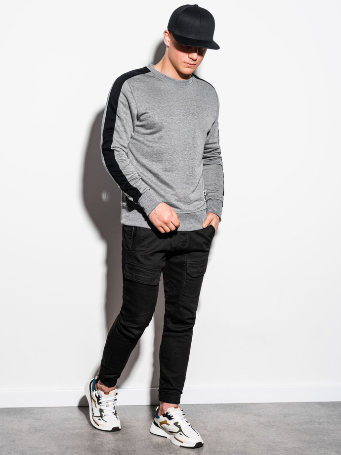 Bluza męska bez kaptura OM-SSNZ-22FW-010 - V1 szara