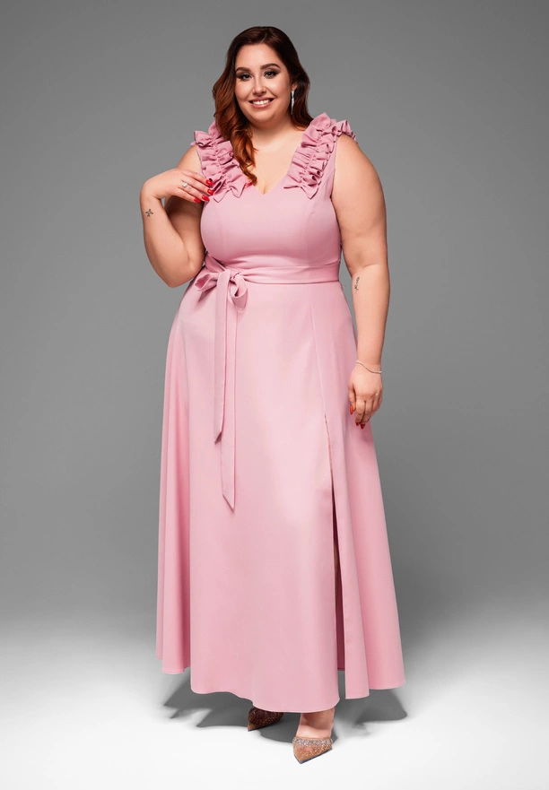 Evening dress LA-OM-DLR021 - powder pink