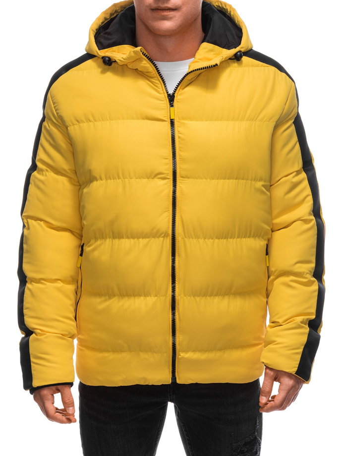 Men's quilted winter jacket - yellow V7 EM-JAHP-0101