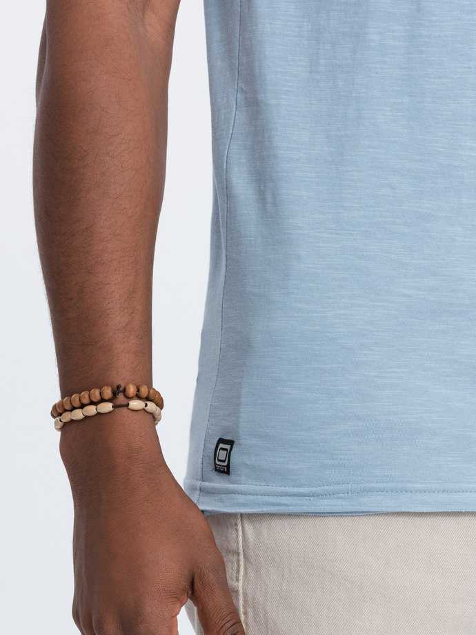 Men's T-shirt with raw finish - blue V4 OM-TSCT-22SS-004