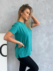 T-shirt oversize SLR094 - turkusowy