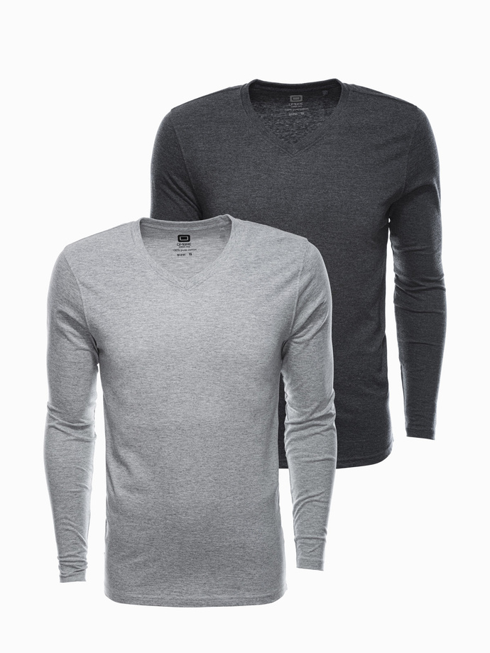 Men's V-NECK longsleeve set - mix 2-pack V1 Z41