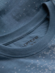 Men's full-print t-shirt with scattered letters - blue denim V3 OM-TSFP-0179