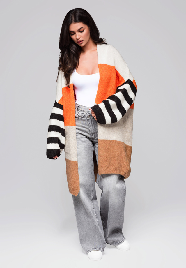 Women's cardigan LW-SWCD-0106 - orange/brown