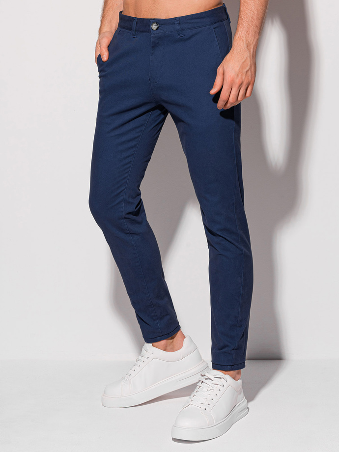 Spodnie męskie chino P1089 - granatowy