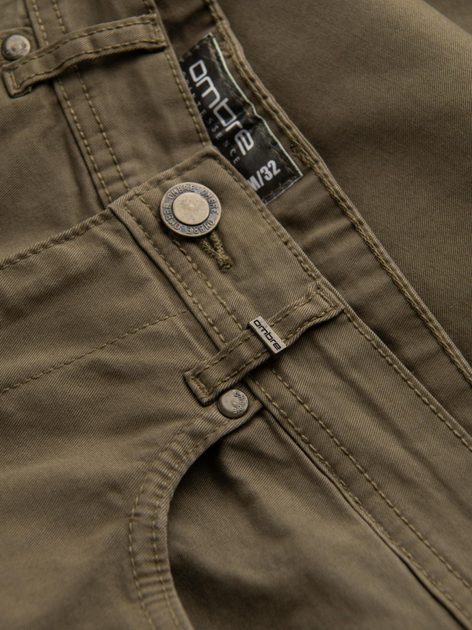 Men's tailored chino pants - olive V3 OM-PACP-0151