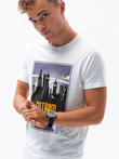 Men's printed t-shirt V-4A- white S1434