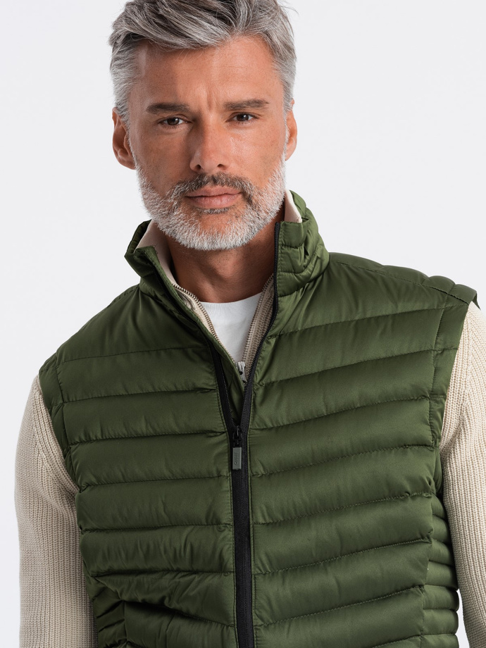 Men's quilted sleeveless - dark green V4 V54